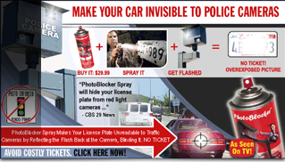 Invisible to Red-Light and Speed Cameras License Plate Spray - Muscle Cars Blog