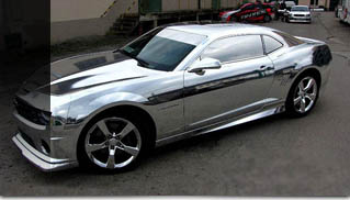 Chevrolet Camaro wrapped in chrome vinyl - Muscle Cars Blog