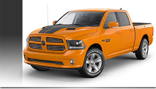 2015 Ram 1500 Ignition Orange Sport Crew Cab Front Angle