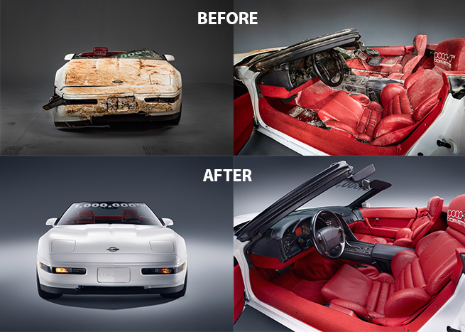 Chevrolet Fulfills 1 Millionth Corvette Restoration Pledge Before After